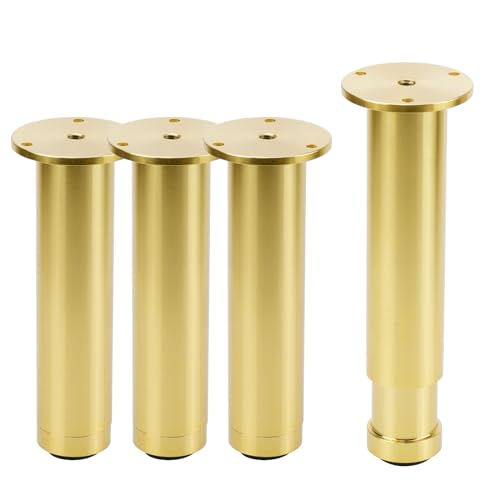 4 Pcs Gold Adjustable Furniture Feet, Height 15cm/6" - color: Gold, size: 6 inch
