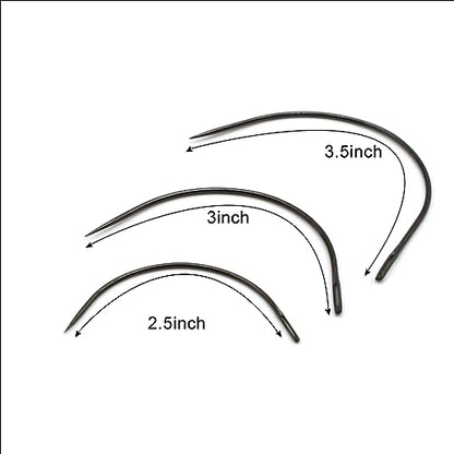 GlamorDove Sewing Tool 10Pcs Curved Needles 2.5inch Wig Making Hand Sewing Accessories Thread Sew in Weave Tool for Hair Weft Upholstery Carpet Leather Canvas Repair Needles Hair Extensions