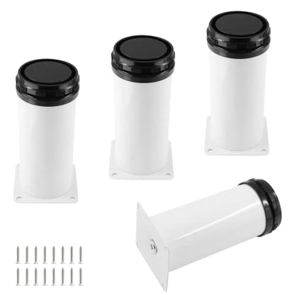 Set of 4 Adjustable Stainless Steel Furniture Legs 5 Inch White - color: White, size: 5 inch