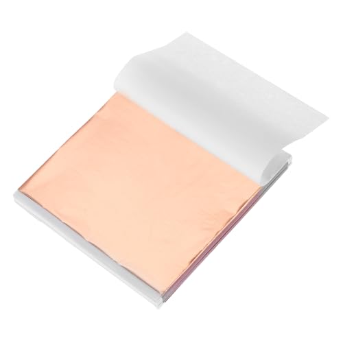MECCANIXITY 300 Pcs Gold Leaf Sheets 5.5" x 5.5" Imitation Gold Foil Sheets for Crafts,Picture Frames,Sculpture,Nails and DIY Arts Decoration,Rose Gold - color: Rose Gold