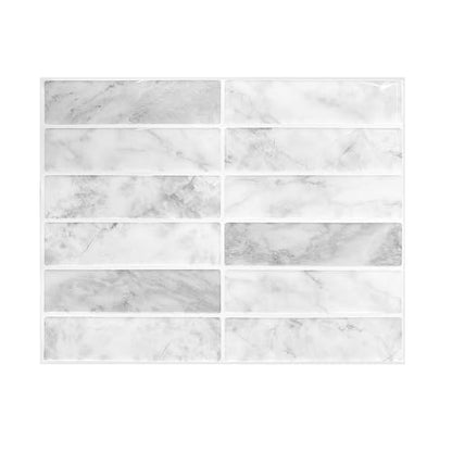 Backsplash Tile Peel and Stick, 11.42'' x 9'', Marble - color: Marble