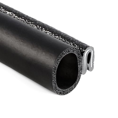 TRIM-LOK Trim Seal, Edge Trim with Side Bulb, Fits 0.625-Inch Bulb, 1/16-Inch Edge, 3/8-Inch Leg, 25-Foot Length, Black Pebble Finish, Flexible PVC Plastic Trim with EPDM Rubber Weather Stripping - style: 0.625" Bulb, 1/16" Edge, 3/8" Leg, 25 Feet