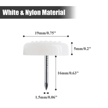 Nail on Furniture Glides, White, 19mm/3/4, 100 Pcs