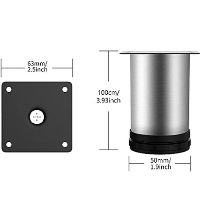 Stainless Steel Furniture Legs Adjustable Metal Desk Feet Office Table for Home DIY Projects TV Stand Bench Dining Board Desk Sofa Couch Chair Cabinet Pack of 4 (10cm) - size: 10cm