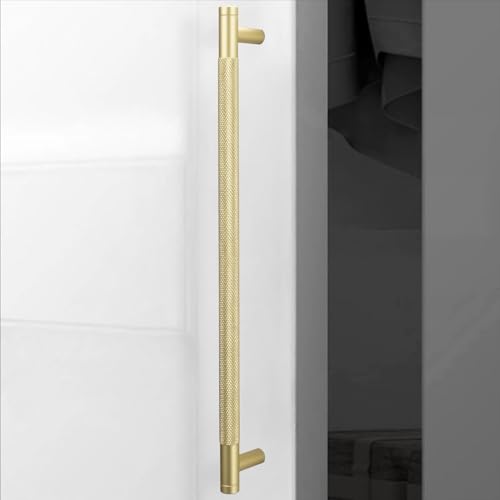 6 Pack 10 Inch Brushed Brass Kitchen Cabinet Handles - color: Brushed Brass, size: 10'' Hole Center(254mm)