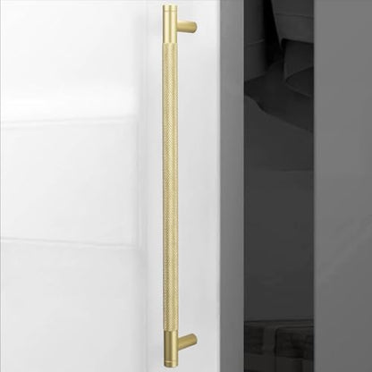 6 Pack 11.3 Inch Brushed Brass Kitchen Cabinet Handles - color: Brushed Brass, size: 11-1/3'' Hole Center(288mm)