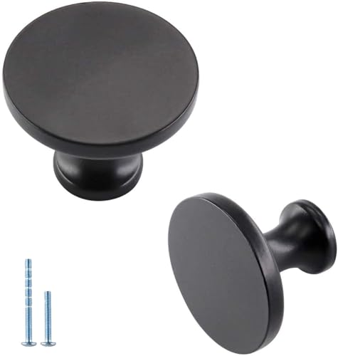 homdiy 30 Pack Matte Black Cabinet Knobs, Solid Zinc Alloy - color: Black, size: 30 Pack