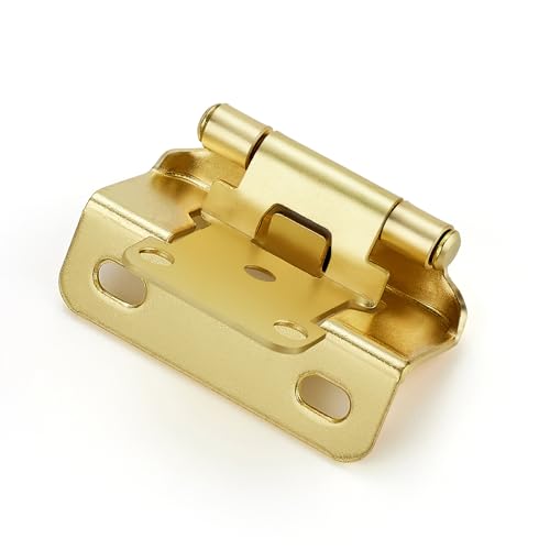 Ravinte Gold Semi-Overlay 1/2 inch Self-Closing Hinges, 50 Pack - color: Gold