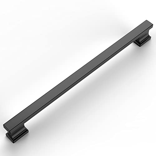 Amerdeco 10 Pack Matte Black Cabinet Hardware - 10" - color: Matte Black, size: 10" hole center