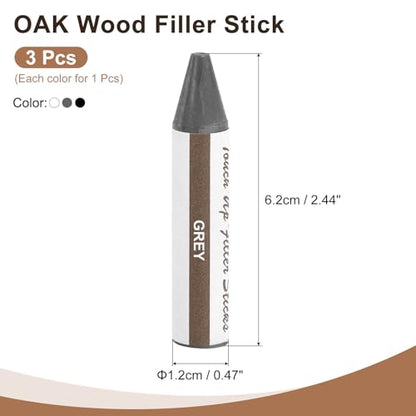 uxcell Wood Filler Stick, 3 Pcs Wax Sticks Wood Touch Up Markers - color: White/Gray/Black