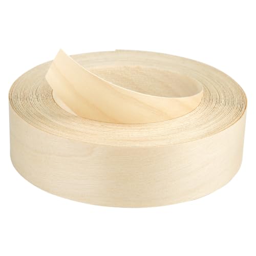 Birch Edge Banding 1-1/2“ x 25 FT+ Roll – 8 FT+ Continuous Lengths for Fewer Seams & Easier Handling, Flexible Real Wood Veneer, Pre-Glued Iron-On Veneer Tape for Cabinets, Furniture & DIY - color: Birch, size: 1-1/2 in x 25 ft