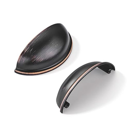 khtumeware 10 Pack 2-1/2" Drawer Pulls Oil Rubbed Bronze Cabinet Cup Pulls Kitchen Hardware Cabinet Handles Drawer Handles Knobs 2.5 inch Hole Center - color: Oil Rubbed Bronze, size: 2-1/2"(64mm) Hole Center, style: 10-pack