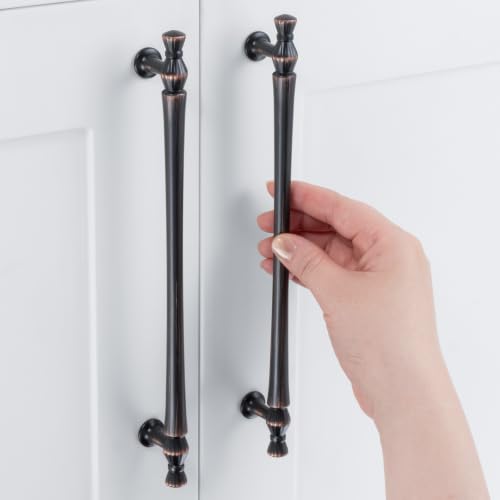 7-1/2 Inch Oil Rubbed Bronze Cabinet Pulls 5 Pack French Style P2408 - color: Oil Rubbed Bronze, size: 7-1/2" Hole Centers-5 Pcs