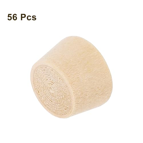 uxcell 56Pcs Wood Button Plugs, 10mm/0.39" Flat Head Hardwood Screw Hole Plug Wooden Caps Buttons Wood Plug for Furniture Woodworking Craft Decor (11.5mm x 10mm) - size: 11.5x10x8mm