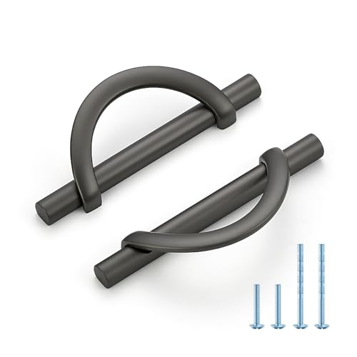 HOME EDIT Pearl Grey Cabinet Pulls Curved, 3-3/4 Inch/96 mm, 10 Pack - color: Pearl Grey, size: 3-3/4 Inch Hole Center