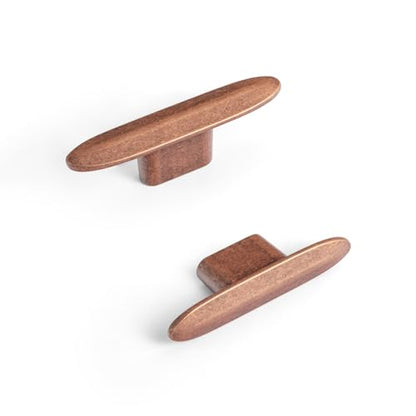 Goo-Ki 6 Pack Antique Copper Cabinet Knobs Zinc Alloy Drawer Knobs - 2.2" Full Length Vinatge Brass Single Hole/Screw Bar Cabinet Pulls Dresser Handles Kitchen Hardware - color: Antique Copper, size: 2.2" Full Length
