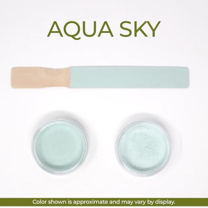 Miss Mustard Seed's Milk Paint for Furniture, Cabinets & Wood, Aqua Sky Quart - color: Aqua Sky, size: 20 Ounce (Pack of 1)