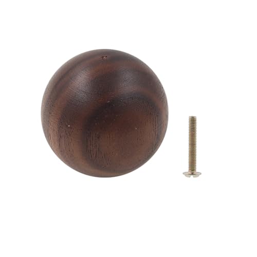 Wood Ball Drawer Knob,ULIFESTAR Unfinished Black Walnut Wood Ball Dresser Knobs,2PCS Wood Furniture Knobs,Wood Ball Pull Handle for Cabinets Wardrobe Cupboard Bookshelf Armoire Desk(4*4cm/1.57*1.57") - size: 4*4cm/1.57*1.57" Black Walnut