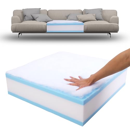 Memory Foam Couch Cushion Replacement 24"x24"x6" with Washable Cover - color: 6 Inch Thick-24"x24"
