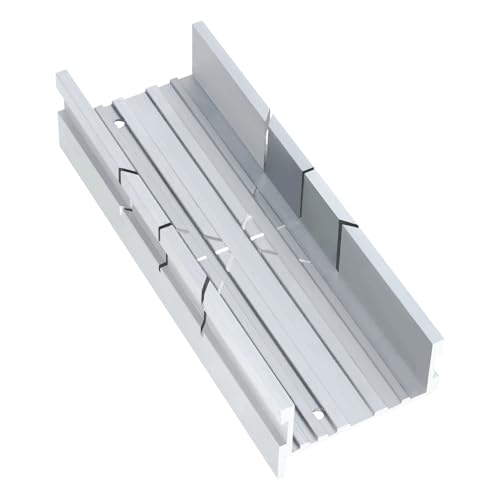 HAUTMEC Mini Miter Box, 5.3" Aluminum Mitre Block for 45°, 90°, 135° Precision Angle Cuts, Thick-Wall Reinforced Mitre Guide for Wood, Metal, Plastic, Trim & Craft Projects (HT0417) - style: Mini Miter Box