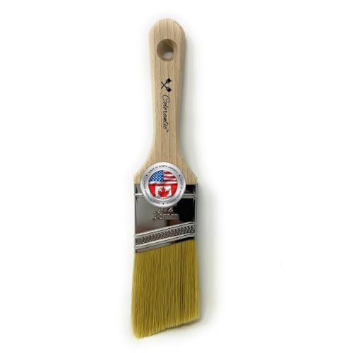 Colorantic | Angular Silk Natural Chalk Based Paint Brush | Brush Art and Craft Home Decor Paint Brushes Walls Trims House Tools (38mm Angle Natural)