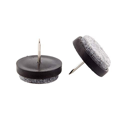 Felt Furniture Pads 50 Pcs - ULIFESTAR Nail On Furniture Sliders Hardwood Floor Protectors for Chair Table Desk Dresser Cabinet Sofa Couch Leg Feet Non Slip Non Scratch (24mm Diameter Black) - size: 24mm diameter black