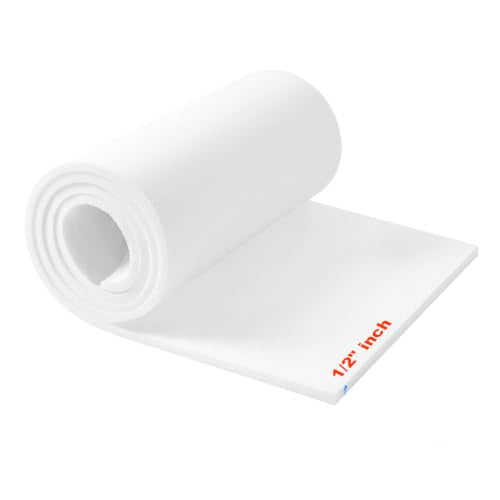 Upholstery Foam 1/2" x 24" x 72", 1PC High Density ﻿Foam Couch Padding - size: 1/2" x 24" x 72"