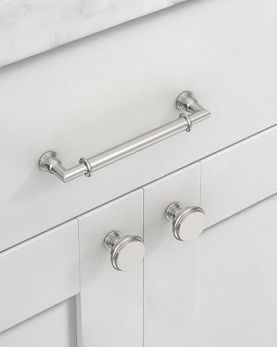 10 Pack 6.3''(160mm) Brushed Satin Nickel Cabinet Pulls, Kitchen Cabinet Handles for Bathroom Cupboard Pulls - color: Brushed Satin Nickel, size: 6.3" Hole Center