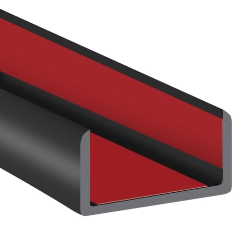 Rubber Edge Trim, 1-1/8" Self Adhesive Flexible U Channel Edge Protecter for Plywood, Tables, Desks, Cabinets, Counter Top, Wide U Shaped Edge Trim, Edge Banding, Black Color, 20Ft - color: Black, size: Fit 1-1/8" - L20'