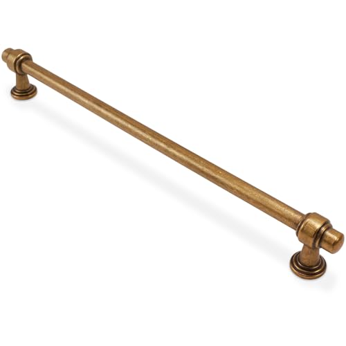 10 Pack 15 Inch Kitchen Cabinet Handles Antique Brass Cabinet Pulls Vintage Drawer Pulls Aged Kitchen Hardware - color: Antique Brass, size: 15'' Hole Center(381mm)