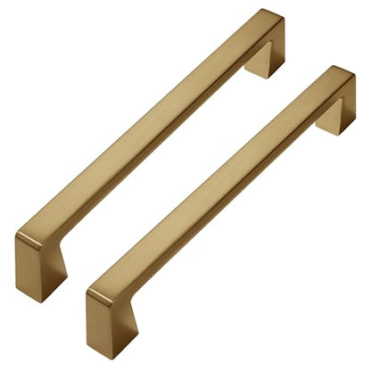 khtumeware 2 Pack Champagne Bronze Cabinet Pulls 8 Inch(203mm) Hole Centers,Satin Brass Cabinet Pulls Kitchen Cabinet Hardware for Cupboard Gold Drawer Handles Dresser Pulls - color: Champagne Bronze, size: 8 inch hole center
