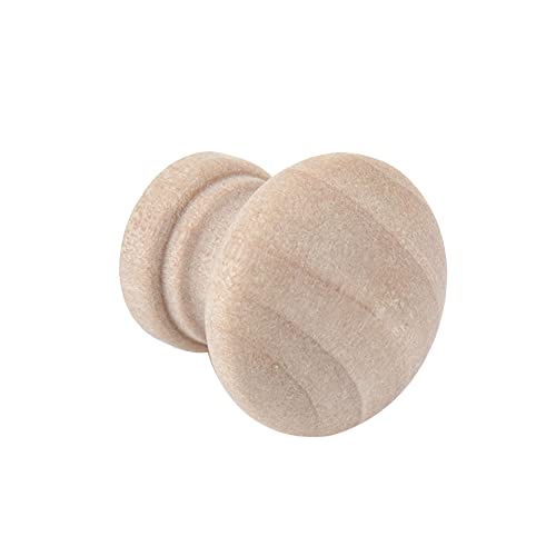 12 Pcs Round Unfinished Wood Drawer Knobs Single Hole Pulls Handles Cabinet Furniture Dresser Wardrobe Cupboard Knobs Pulls 0.75 Inch Height - color: Unifished (Non-threaded), size: 19mm