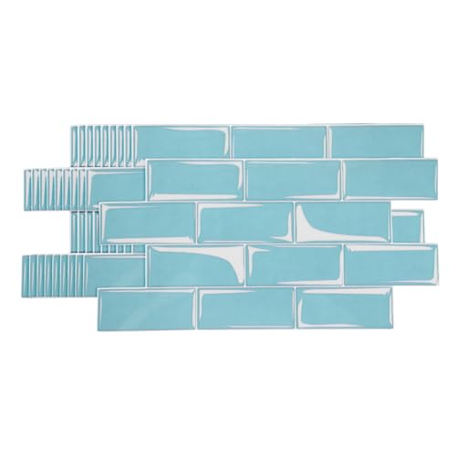 HARFINGTON Peel and Stick Backsplash Tiles 9.4"x4.7" Blue, 10Pcs - color: Blue