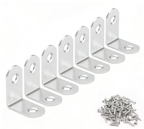 Stainless Steel Corner Brace, 20Pcs 90 Degree Right L-Shaped Metal Corner Connector Joint Plate, Cabinet, DIY Woodworking Projects with 40PCS Screws 1.2x0.6in (30x30x16（20pcs） - size: 30x30x16（20pcs）