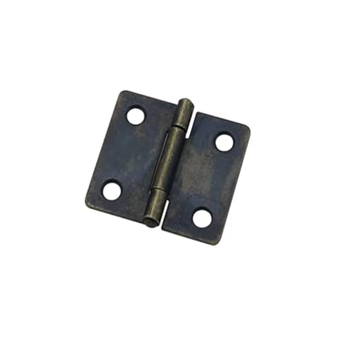 Antrader Vintage Bronze Mini Hinges, 1.5" x 1.3" Metal Foldable Hinge for Cabinet Door Closet, Pack of 24 - color: Bronze, size: 1.33" x 1.5", 24pcs