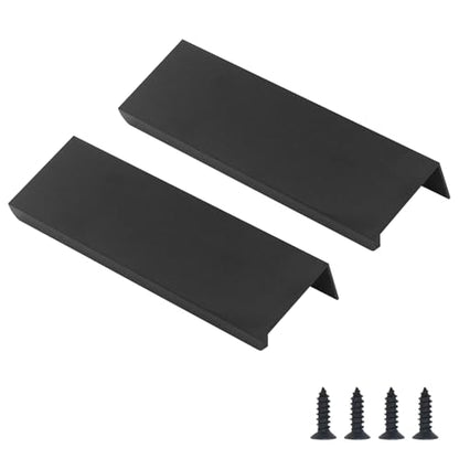 12 Pack Cabinet Pulls Black Modern Drawer Handles, Finger Edge Pull - color: 12 Pack, size: 3in(76mm) Hole Centers