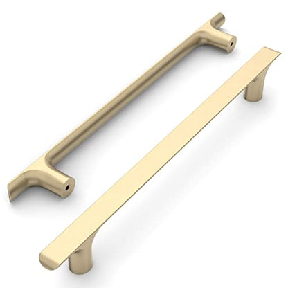 Amerdeco 10 Pack Brushed Brass Cabinet Pulls 7.5 Inch(192MM) Hole Centers Gold Kitchen Cabinet Handles Cabinet Hardware Kitchen Handles for Cabinets Cupboard Handles Drawer Pulls ZH0028 - color: Brushed Brass, size: 7.5"/192MM, style: 10 Pack