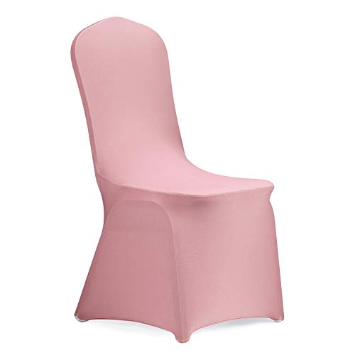 Peomeise Stretch Spandex Chair Cover for Wedding Party Dining Banquet Event (Dusty Rose, 25) - color: Dusty Rose, size: 25PCS