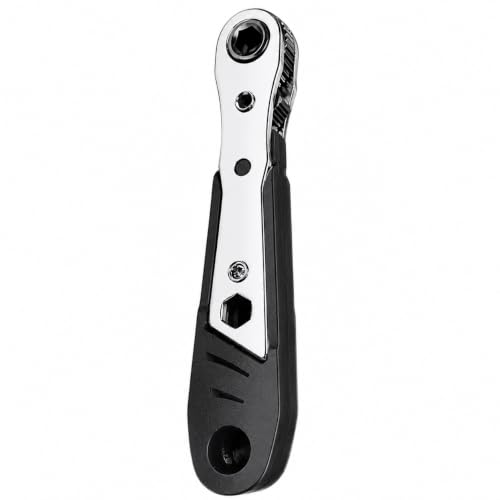 Black Right Angle Ratchet Screwdriver, Steel Tool for Tight Spaces