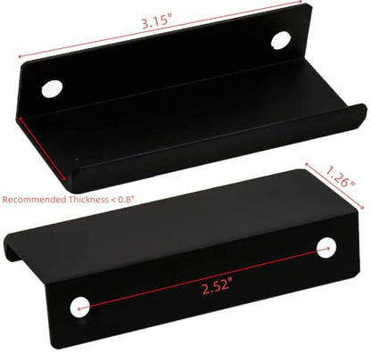 3.15 Inch Finger Pull 6Pcs, 2.52 Inch Hole Centers, Aluminum Alloy, Black - color: Black, size: 80mm/3.15", style: Straight Edge
