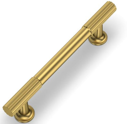 10 Pack Vibrant Brushed Moderne Brass Cabinet Pulls 3.75 Inch(96mm) Kitchen Cabinet Handles Cabinet Hardware for Drawer Pulls - color: Vibrant Brushed Moderne Brass, size: 3.75" Hole Center