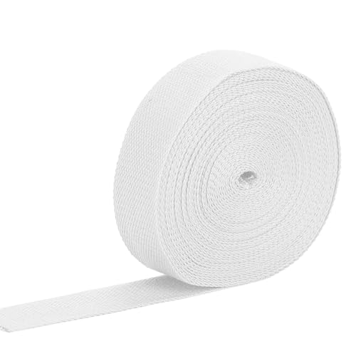 0.8 Inch Cotton Webbing, 12 Yards Webbing Straps for Bags Handles, White - color: White, size: 0.8 Inch