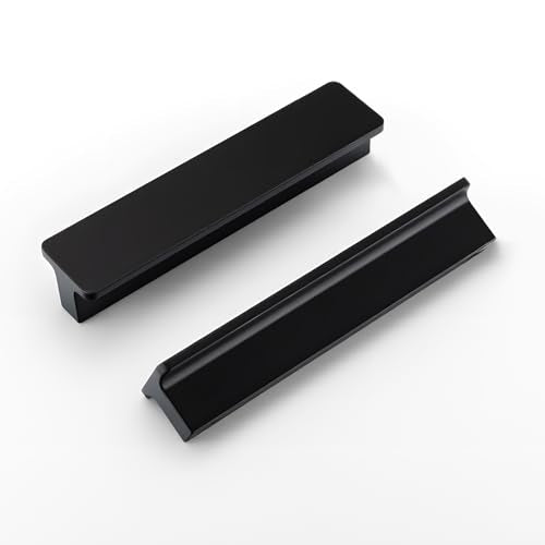 Goldenwarm 10 Pack 3-3/4" Black Cabinet Handles Matte Black Drawer Pulls - color: Black, size: 3-3/4in Hole Centers