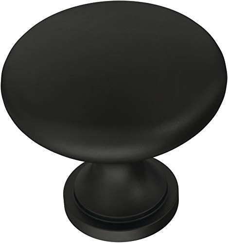 Franklin Brass (10-Pack) – Matte Black Cabinet Knobs for Dressers, Drawers, Kitchen Cabinet Door, Vanity, Furniture, Closet Knobs, 1-3/16 Inch Round | Mushroom - color: Matte Black, size: 1-3/16 inches