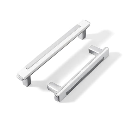 10 Pack White Silver Cabinet Pulls & Handles, 3.7 Inch Hole Center - color: White Silver, size: 4.8in/122mm