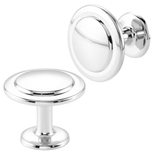 Polished Chrome Cabinet Knobs Round Kitchen Pulls 10 Pack 8222 - color: Polished Chrome, size: 1-1/4 Inches, style: 10 Pack Round Knob