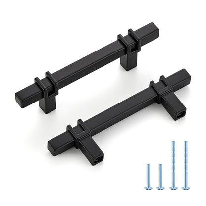 HOME EDIT 25 Pack 3 inch Black Cabinet Handles, Kitchen Cabinet Handles Matte Black Drawer Pulls Zinc Alloy Square Bar Kitchen Pulls - color: Black, size: 3 Inch Hole Center
