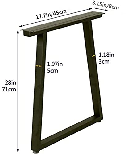 TIEOU Metal Legs for Table Trapezoid Shape 28" H Tall Industrial Table Legs Heavy Duty Metal Desk Legs Set of 2,Black - size: Trapezoid-28"H