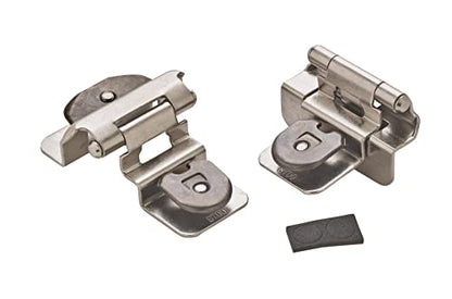 Amerock 1 Pair 3/8" Inset Satin Nickel Demountable Cabinet Hinge - color: Satin Nickel, size: 3/8 Inch (10 mm) Inset