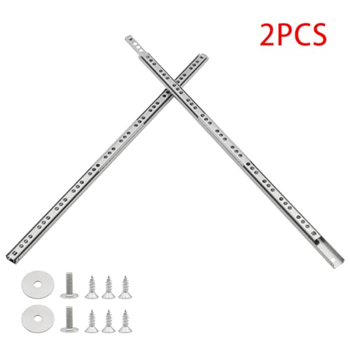 2Pcs 406mm/16 Silver Stainless Steel Drawer Slides (1 Pair) - size: 406mm/16"